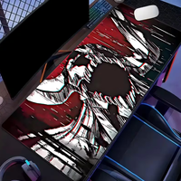 Tapis de souris antidérapant de qualité supérieure, adapté à la maison et au bureau ; avec des motifs de style peinture à l'encre, anime/gaming, tapis de bureau extra-large