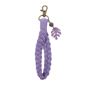 Bracelet <span class=keywords><strong>MACRAME</strong></span> personnalisé bracelet <span class=keywords><strong>porte</strong></span>-clés léger Boho Monstera breloque métal matière plastique pour <span class=keywords><strong>porte</strong></span>-clés cadeau pour elle - Product Image 6
