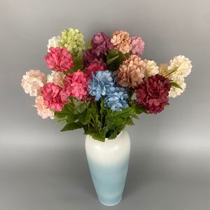 <b>Artificial</b> <b>Hydrangea</b> Flowers 4 Heads High Simulation Silk Flower Wedding Decorations Home Decor Outdoor Photography Props - Product Image 1