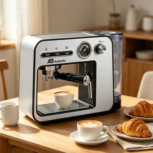 Machine à café expresso Anbolife OEM 15 bars, 1450W, avec mousseur à lait et manomètre rétro pour la maison et le bureau - Product Image 6