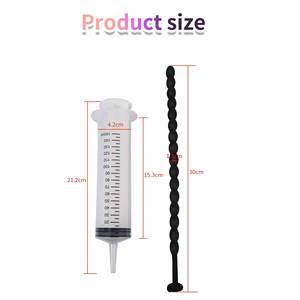 Suara uretra silikon dengan jarum suntik sumbat Penis berongga stimulasi bunyi uretra irigasi, mainan seks dewasa untuk pria - Product Image 6