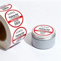 Étiquettes adhésives personnalisées en PE laminé imperméable, impression numérique, design gel coiffant cosmétique, finition métallique brillante, motif vitamine B5