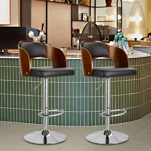 Milieu du siècle moderne réglable Faux cuir Base en métal <span class=keywords><strong>noir</strong></span> <span class=keywords><strong>bois</strong></span> courbé <span class=keywords><strong>chaise</strong></span> <span class=keywords><strong>de</strong></span> <span class=keywords><strong>Bar</strong></span> en <span class=keywords><strong>bois</strong></span> îlot <span class=keywords><strong>de</strong></span> cuisine chaises <span class=keywords><strong>de</strong></span> <span class=keywords><strong>Bar</strong></span> en <span class=keywords><strong>bois</strong></span> pour la cuisine - Product Image 1