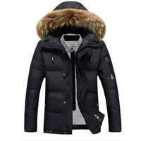 Veste d'hiver de luxe de haute qualité pour hommes, taille XXL, veste d'hiver rembourrée imperméable pour hommes, veste en duvet pour hommes avec capuche en fourrure
