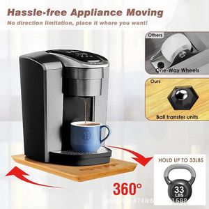 Bandeja deslizante de bambú resistente para electrodomésticos de cocina, base móvil vertical de madera para licuadora y cafetera - Product Image 3