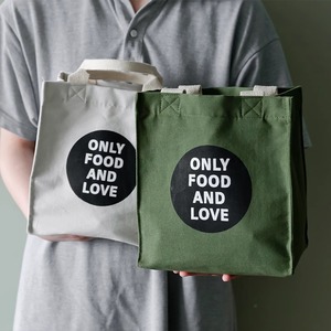 Lunch Bag Canvas Insulated Portable Office Outdoor Picnic White Green Blue Gray Bento Bag - Product Image 1