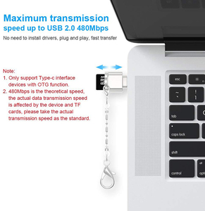 เครื่อ<span class=keywords><strong>ง</strong></span>อ่านบัตร OTG Type-c/ 8-pin to TF อะแดปเตอร์แบบพกพาอ่านหน่วยความจำ USB-C สำหรับ iPad Pro Samsung MacBook Huawei Xiaomi - Product Image 3