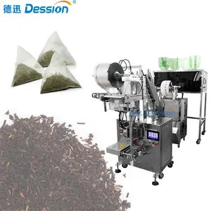 Machine d'emballage automatique de sachets de thé à base de plantes, pour les petites entreprises, en Nylon, Triangle, pyramide, Machine d'emballage de sachets de thé