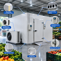 Industriële gekoelde koelcel voor de opslag van verse producten, fruit, groenten, vlees, zuivel en voedsel.