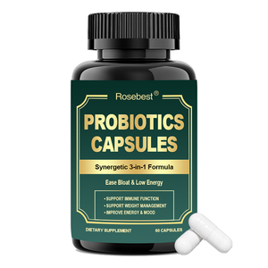 Cápsulas de Probióticos <span class=keywords><strong>y</strong></span> Prebióticos Veganos Orgánicos al por Mayor, Fórmula Sinérgica 3 en 1 <span class=keywords><strong>para</strong></span> la Salud Intestinal - Product Image 1
