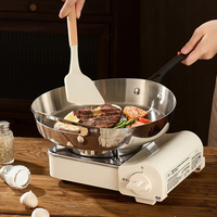 Articles de cuisine 27cm triple plateau de cuisson en acier inoxydable à double poignée poêle à steak poêle antiadhésive poêle à griller poêles à frire sauteuses