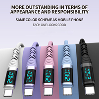Nouveau câble de charge rapide pour téléphone portable en silicone 240W USB C vers Type C avec affichage LED 5A pour iPhone pour iPhone 15 18