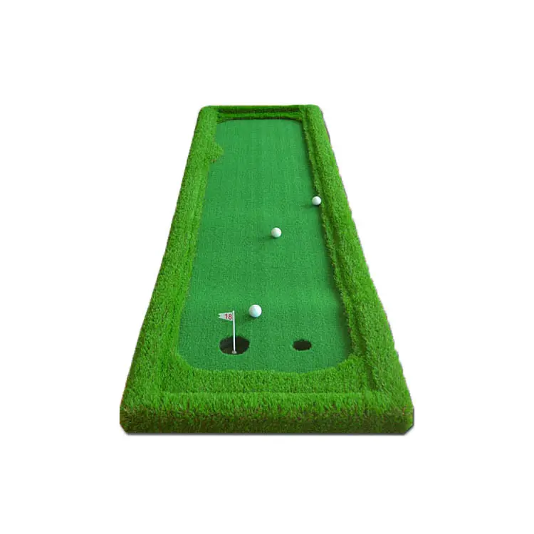 Venta al por mayor Golf Putting Práctica Mat Interior Golf Borde grueso Putter verde Simulación Hierba verde