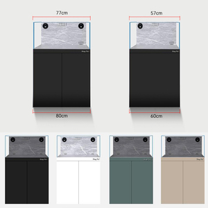 <span class=keywords><strong>Kit</strong></span> de démarrage d'aquarium rectangulaire écologique de 20 gallons en métal et verre avec filtre à cartouche, pompe à air 110V, style luxueux - Product Image 4