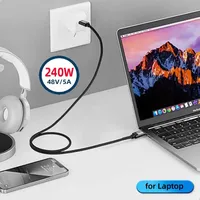 Cable USB 3.2 20Gbps 48V 5A 240W USB C a Tipo C 3.2 Gen2 para Transferencia de Datos, Cable para Disco Duro SSD USB C, 4K 60Hz QC 3.0 Carga Rápida