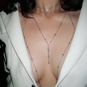 Cadena Fina Dorada con Flores y Encaje, Collar de Cadena para el Cuerpo, Joyería Corporal Sexy y Sencilla para Mujer, Estilo Influencer, Fiesta, Playa, Venta al por Mayor - Product Image 6
