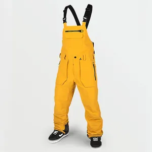 Custom men's insulated windproof and waterproof ski bib snowboard pants and ski pants winter outdoor sports overalls