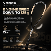Raquette de squash NODEX PULSE SC62H 2026 en graphite T700 125g non cordée 354mm, équilibrée, personnalisable OEM ODM, vente en gros