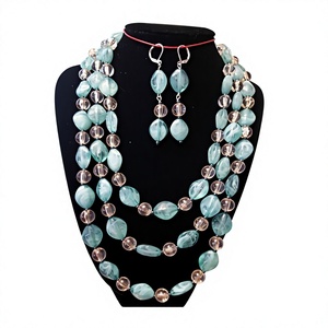 Collier en résine multicouche de qualité supérieure avec fermoir en argent tibétain et pierres naturelles, bijoux de mode unisexe pour femme - Product Image 2