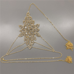 Full Diamond Bikini Body Chain Set Flower Shaped <strong>Bra</strong>&amp;Thong Sets Body Chain <strong>Diamante</strong> Lingerie Jewelry Showgirl Crystal Set - Product Image 4
