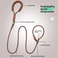 Laisse de traction confortable pour chien, qualité course, anti-explosion, avec boucle en silicone souple et verrou rotatif flexible, pour la promenade et l'entraînement du chien