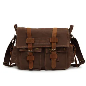 Men's Canvas Shoulder Bag European and American style leisure messenger bag