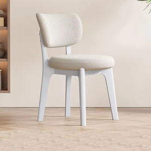 Chaise de salle à manger en bois massif, couleur crème, style nordique moderne, pour la maison et le bureau, mobilier nordique pour la maison - Product Image 5