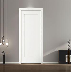 Puerta de madera con aislamiento acústico blanco para Interior moderno, puertas de madera maciza WPC para sala de estar y dormitorio - Product Image 5