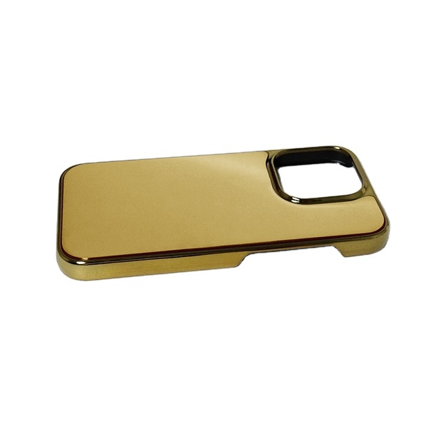 Metal Back Cover Mobile Phone Protection Case Camera Convex Gold Cover Accept Custom Design for Iphones 15 Pro Max Luxury Case
