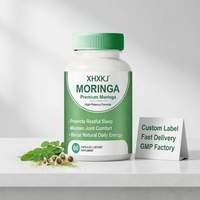 Pabrik OEM GMP Label Pribadi Kustom Suplemen Antioksidan Hijau Daun Moringa Mendukung Energi Kapsul Bubuk Moringa Dewasa