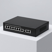 Switch Jaringan 48V 10/100Mbps Langsung dari Pabrik, 8 POE+ 2 Uplink RJ45 8 Port Kapasitas 2.06Gbps Full-Duplex/Half-Duplex