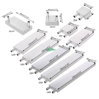 Tête de refroidissement à eau en aluminium pur pour électronique intelligente 40*200*11.8mm, plaque de refroidissement à eau à double surface plate avec canal d'eau en forme de M