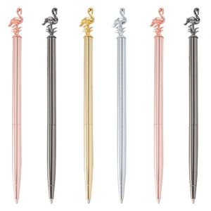 Novelty Cartoon Metal Ballpoint <b>Pen</b> Wholesale Flamingo With Printable Logo Custom Advertising for Student Gift - Product Image 1