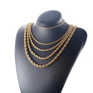 Nouvelle Chaîne en Acier Inoxydable Couleur Or 2mm-6mm Bijoux de Mode Collier pour Femmes - Product Image 3