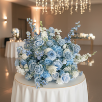 Décorations de mariage personnalisées de haute qualité, fleurs bleues, centre de table, boule de fleurs en soie, centre de table pour décoration de mariage