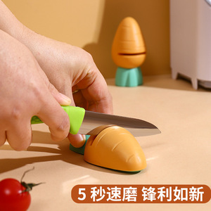Carrot Shape Knife Sharpener Multi Grit Manual Kitchen Tool For Fruit Knife Sharpening - Product Image 4