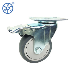 Ruedas de carro de bloqueo giratorio, ruedas de cama de plástico, Tpr, WBD, núcleo gris, 3-<span class=keywords><strong>5</strong></span> pulgadas, 3/4/<span class=keywords><strong>5</strong></span> pulgadas - Product Image 4