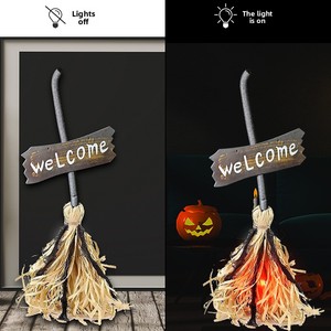 Escoba Eléctrica de Halloween con Luz <span class=keywords><strong>y</strong></span> Sonido de Bruja, Camina por Interiores, Ideal para Bares <span class=keywords><strong>y</strong></span> Casas Encantadas, Novedad Explosiva Transfronteriza - Product Image 3