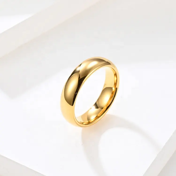 Newest item 24K 18K Gold Plated Tungsten Wedding Ring gold Laser i love you mens tungsten rings