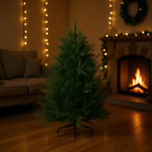 Sapin de Noël Artificiel 1,80 m Réaliste en Plastique avec Base pour Intérieur Décorations Festives de Fêtes - Product Image 2