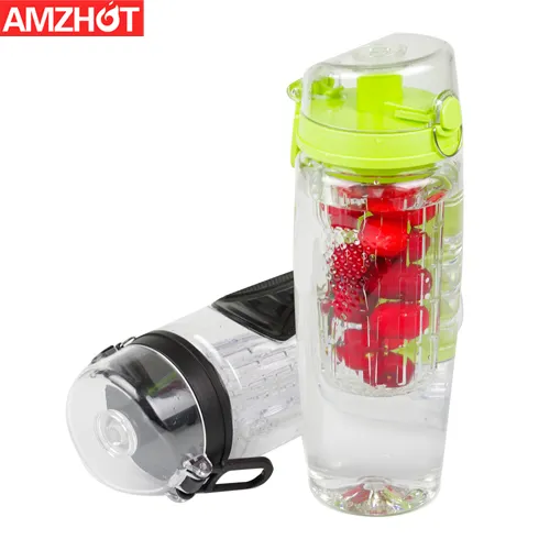 B14-0745 Fruit Infuser Water Fles Bpa Gratis 32Oz Tritan Sport Plastic Water Flessen