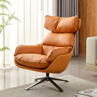 Chaise longue pivotante en cuir rembourrée en peluche, confort nuageux pour le salon, vente chaude