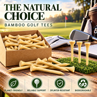 Tees de golf en bambou avec logo personnalisé, accessoires de golf en gros OEM pour la pratique et les terrains de golf