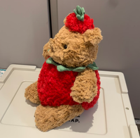 JC mignon fraise ours en peluche 25cm ours en peluche en peluche pour enfants personnage d'anime