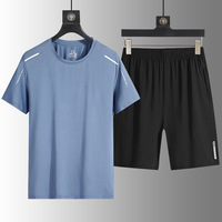 Conjunto Deportivo Unisex de 5 Colores en Malla Transpirable para Correr, Manga Corta, Cuello Redondo, Costuras Elegantes, Elástico en 4 Direcciones
