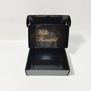 Custom Silk Lined Skinny Candle Skin Care Hair Rose Floral Corrugated Kraft Waterproof Mailer Black And Gold Shipping Carton Box