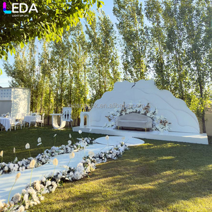 LEDA Modern Simple Events Decor White Pvc Wave Shape Display Wall <b>Stand</b> for Wedding - Product Image 4