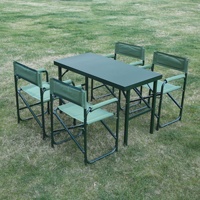 Table de camping pliante d'extérieur, bureau de terrain portable avec chaises, ensemble de table de pique-nique multifonctionnel