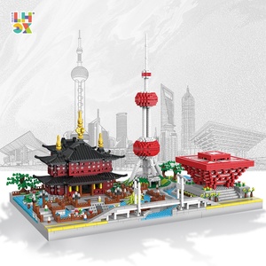 Bloques de Construcción de Micropartículas, Modelo del Horizonte de Shanghái 817, Colección de Lugares Emblemáticos de la Ciudad China, Juguete de Ensamblaje DIY - Product Image 1