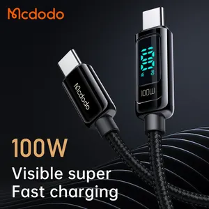 Mcdodo 1.2M 100W E-Mark Usb-C Fast Charge Cable Digital Display 5A Pd 60W Fast Phone Cable For Iphone 15 Pro Max Ipad Pro Mac